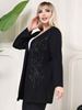 Picture of CURVY GIRL BLACK OPEN CARDIGAN SEQUENCE